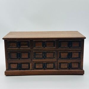 Mele Vintage Wooden 7 Drawer Jewelry Box Dresser Case Japan